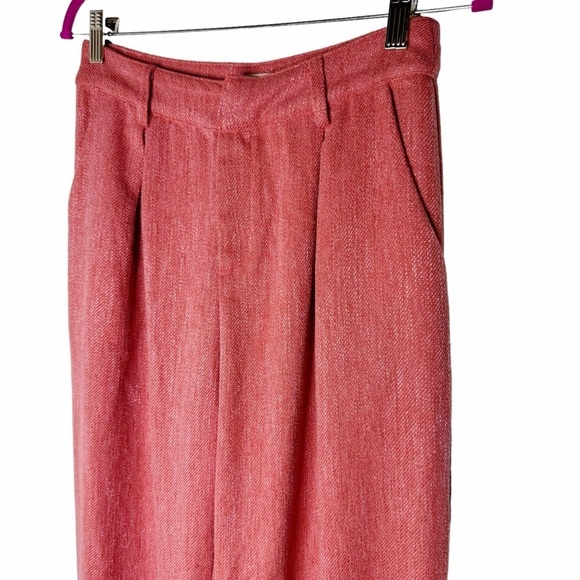 Aura Wide Leg Trouser Pants in Red Tweed Medium - Picture 2 of 8